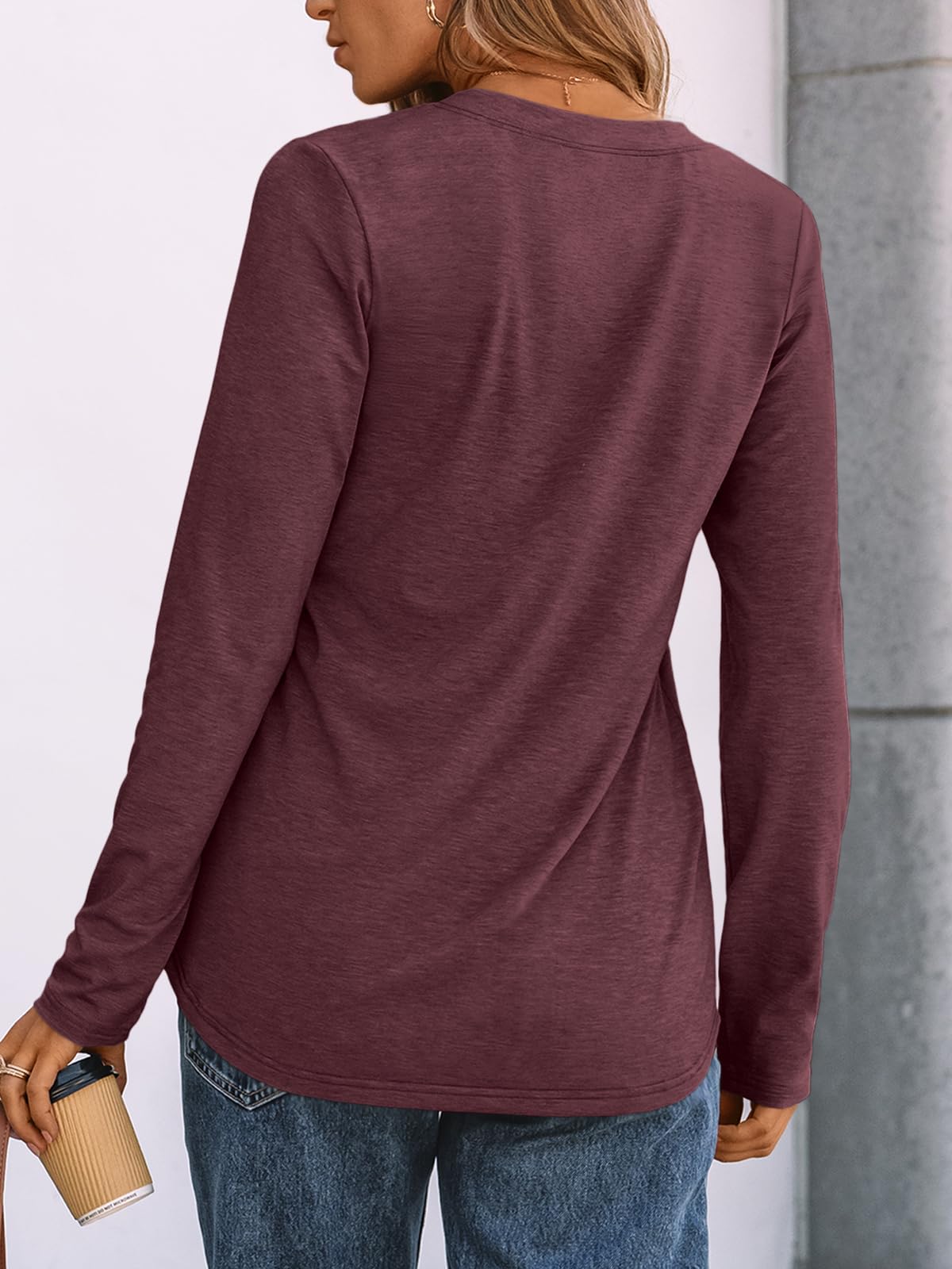 AUTOMET Women's Long Sleeve Shirts 2025 Fall Fashion Dressy Casual Tops Trendy Henley Blouses Cute Work Outfits Clothes