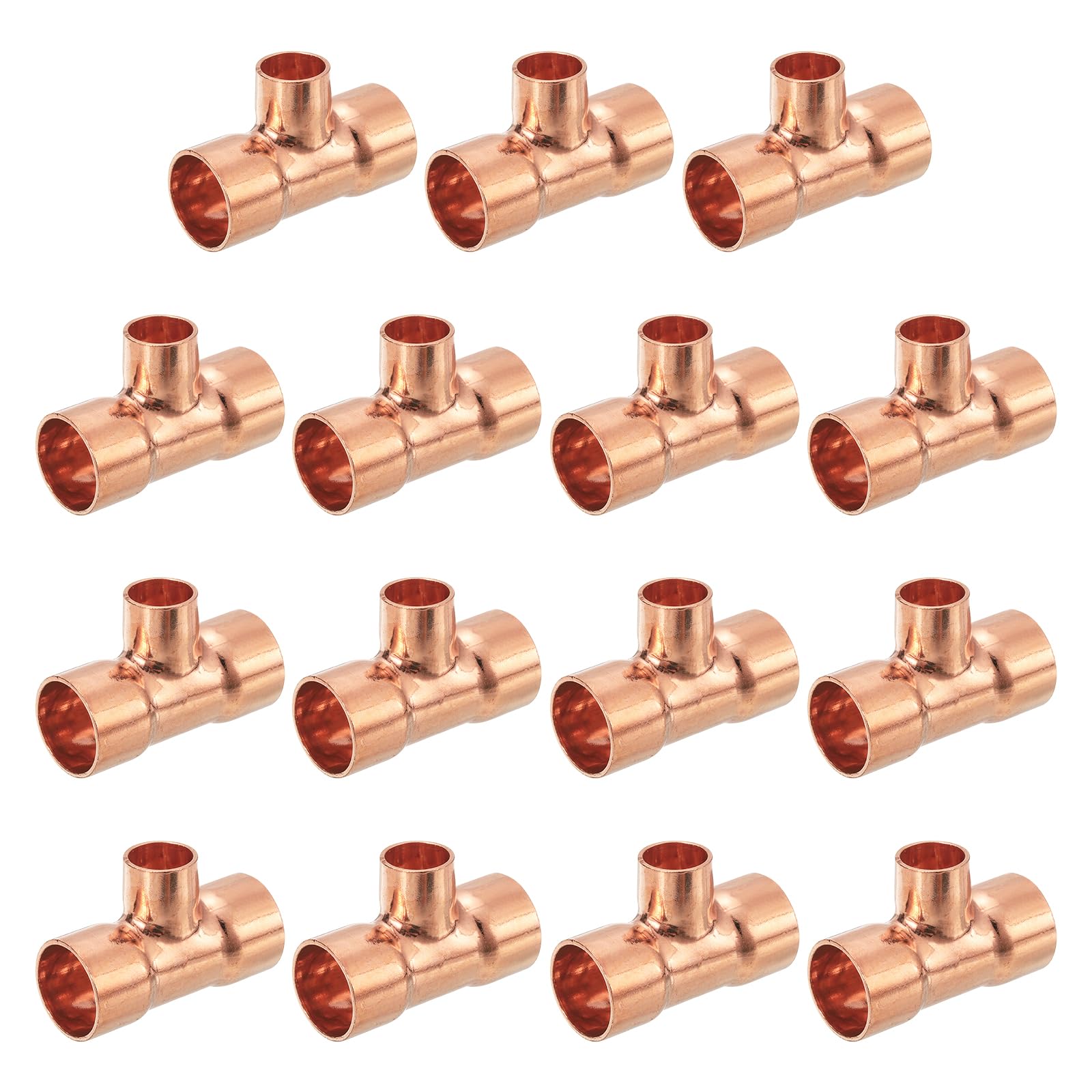 QUARKZMAN 15 Pz 3/4" x 1/2" x 3/4" Raccordi a T Riduzione Rame | per Tubi Pressione, Connettori per Idraulica Alimentazione e Refrigerazione