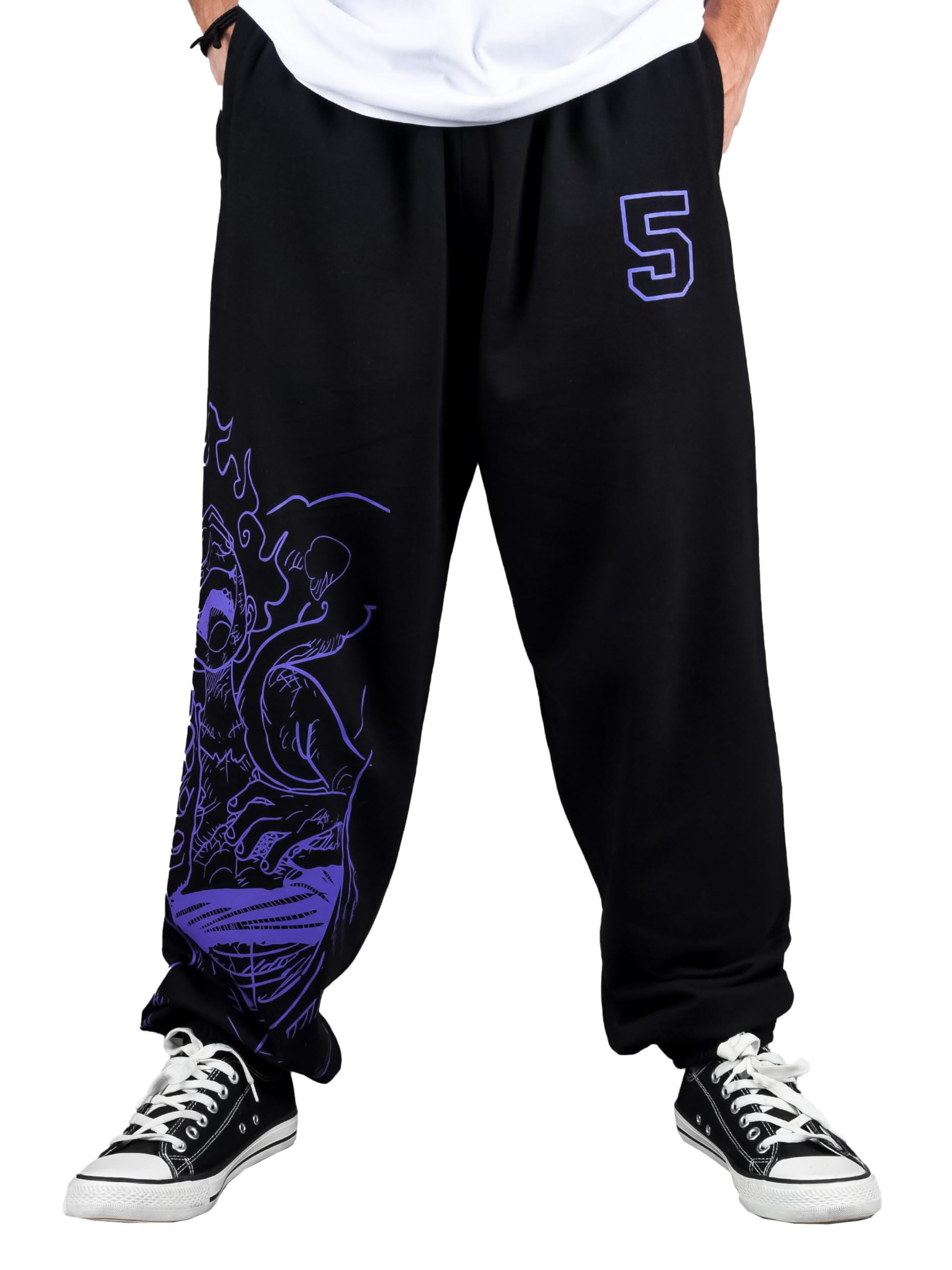 ComicSense.xyzUnisex One Piece Anime Joggers for Men and Women, Gear Five Printed Anime Baggy Fit Track Pants
