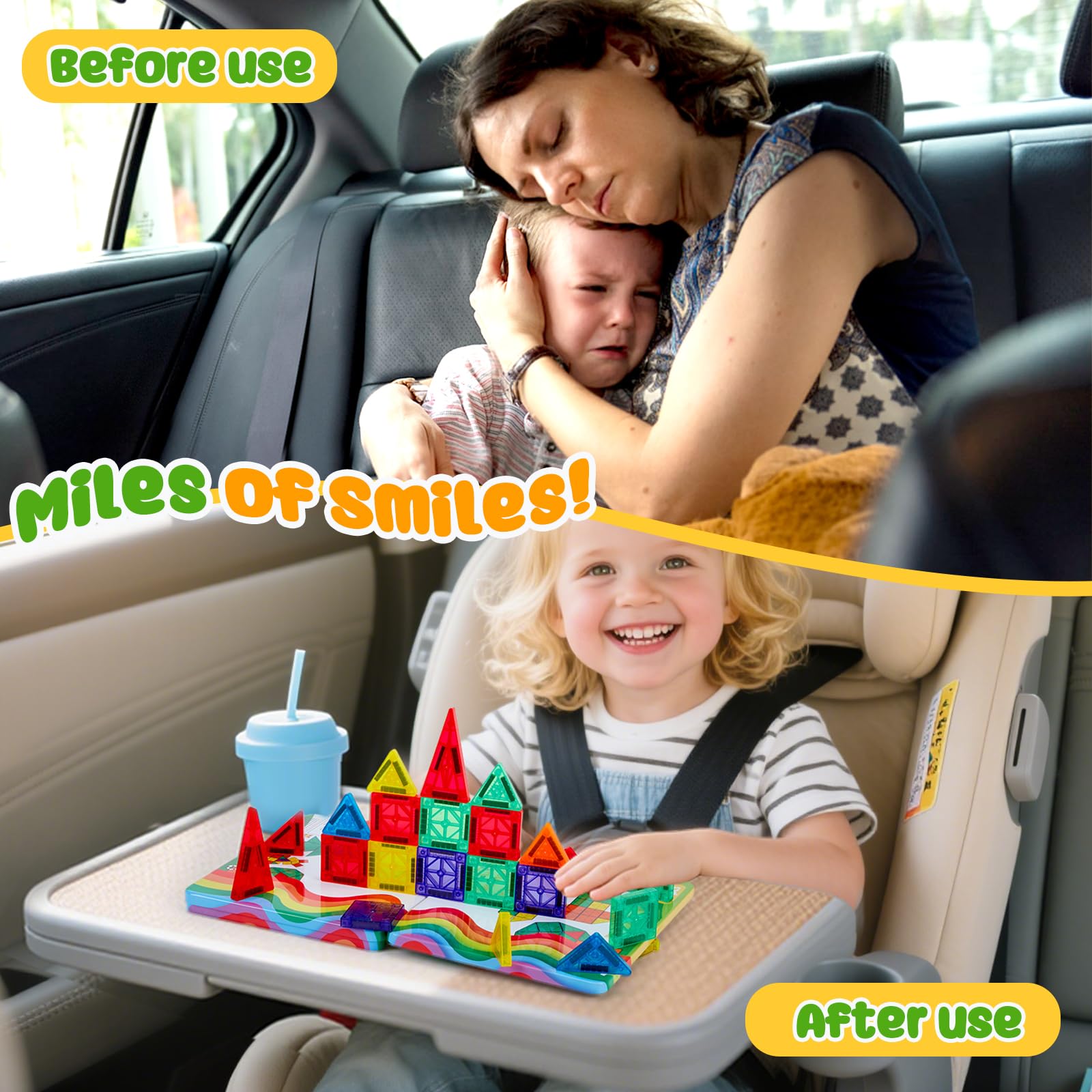 FNJO Mini Magnetic Tiles, 60PCS STEM Building Blocks Toy for Kids view 4