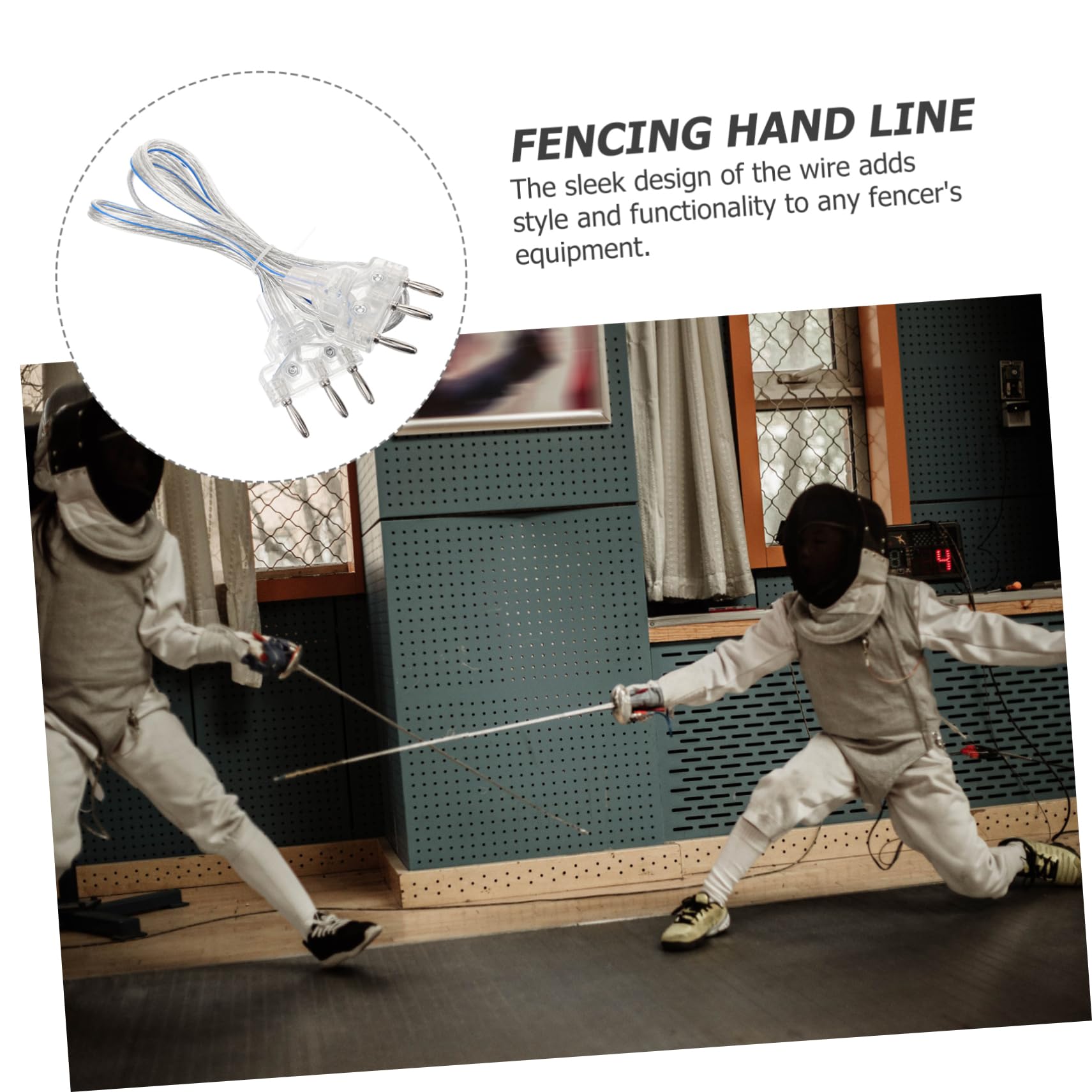 Câble De Corps D'Épée D'Escrime en Acier Inoxydable Ligne À Main 63.39In pour Équipement D'Escrime Et Cordon De Masque