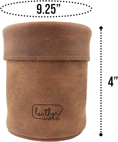 Miniatura 6 de Organizador de bolígrafos hecho a mano de cuero de grano completo, soporte para lápices cilíndricos, suministros escolares y de oficina, accesorios