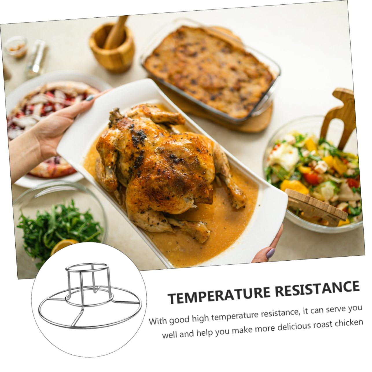 BESTonZON 2pezzi Pollo Resistente in Inossidabile Supporto per Pollo Arrosto per BBQ Supporto per da Barbecue per Picnic all
