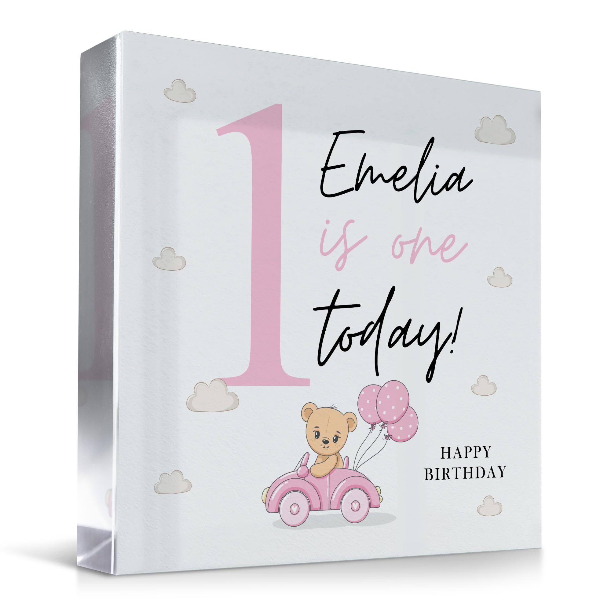 Red Ocean 1st Birthday For Baby Girl ONE TODAY Personalised Acrylic Plaque Nursery Decor First Birthday For Daughter Granddaughter Niece Goddaughter Keepsake