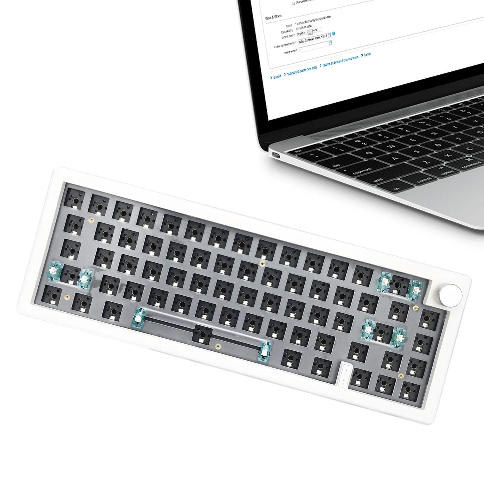 Genérico RGB Mechanical Keyboard – Compact Keyboard, Wired with Number Pad | 67 Keys Backlit Mechanical, Multimedia Knob for PC Game Setup, Office, Internet Cafe