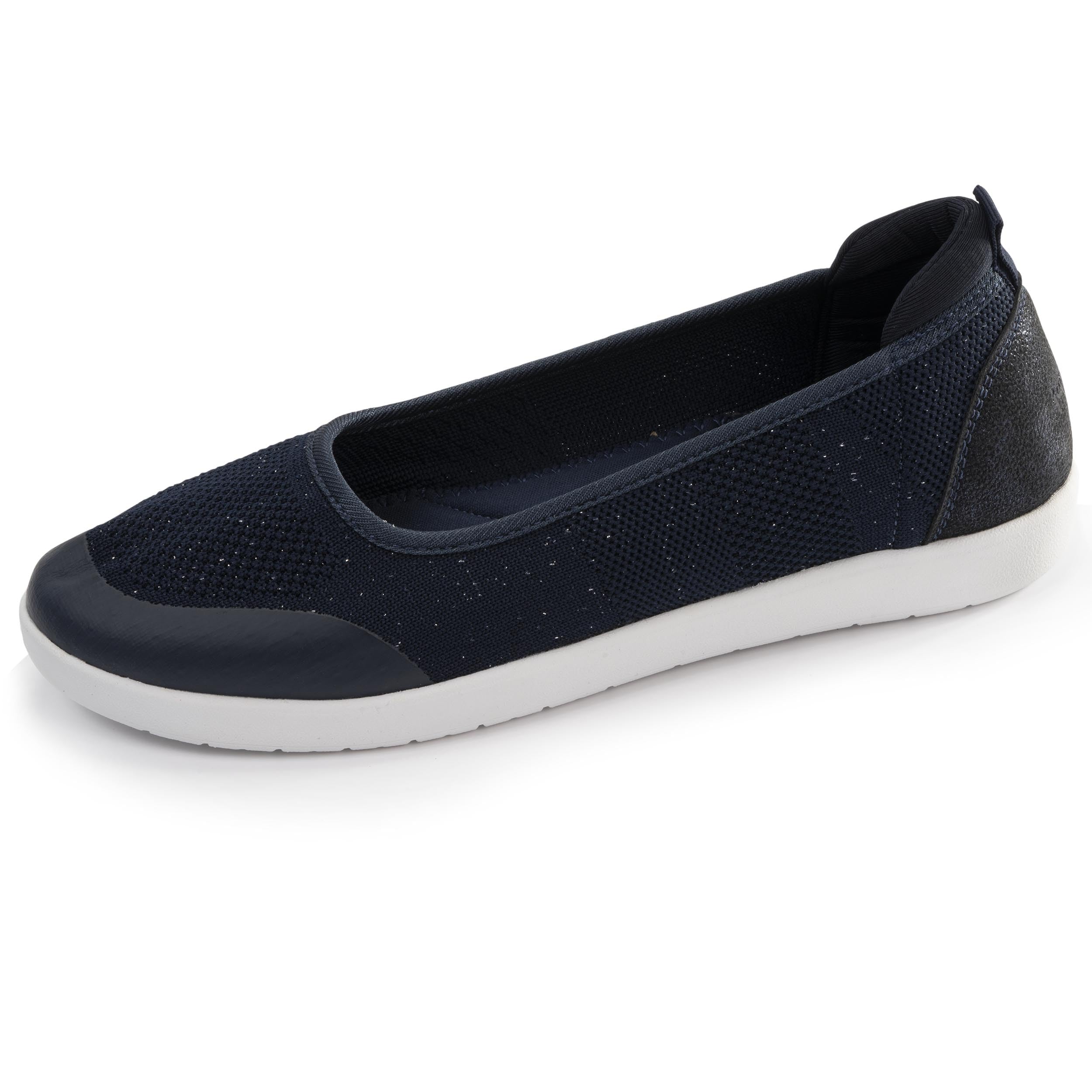 Isotoner Ballerines Femme Facile à Enfiler, Semelle à mémoire Forme,Confortable et légère,