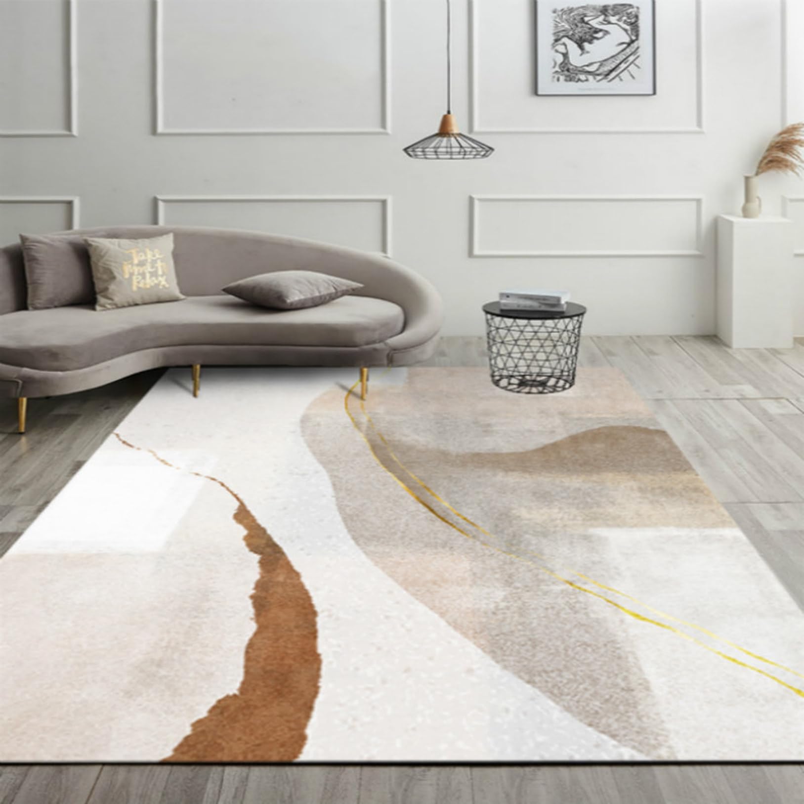 Amazon｜lsjdln ラグ 春夏秋冬用 カラー 2.4m*3.4m カーペット 北欧