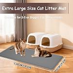 Cat Litter Mat Extra Large 51" x 25.6" - Silicone Litter Trapping Mat for Scatter Control, Waterproof Non-Slip with Raised Edges, Soft on Paws, Easy to Clean, Multi-Purpose Pet Pad