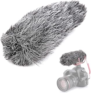 Microphone Furry Windscreen,Outdoor Wind Cover Muff Mic Wind Shield Fur Pop Filter,Windscreen Blocker Protection Cover for RODE VideoMic GO Microphone