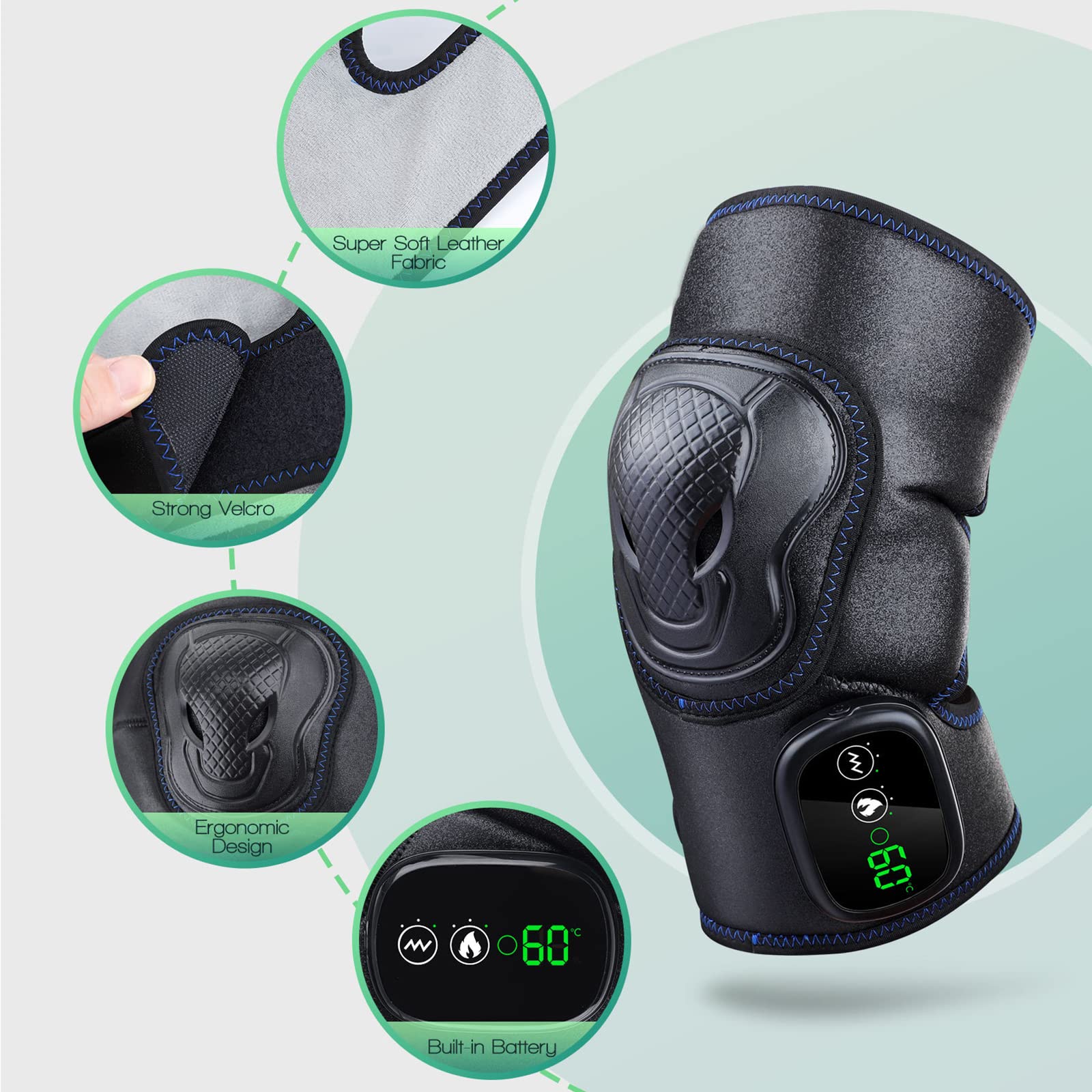 Ginocchiera Riscaldata MOAJAZA Wireless – 3 Livelli Di Calore 45-70°C – Per Artrite E Dolori Muscolari - 2
