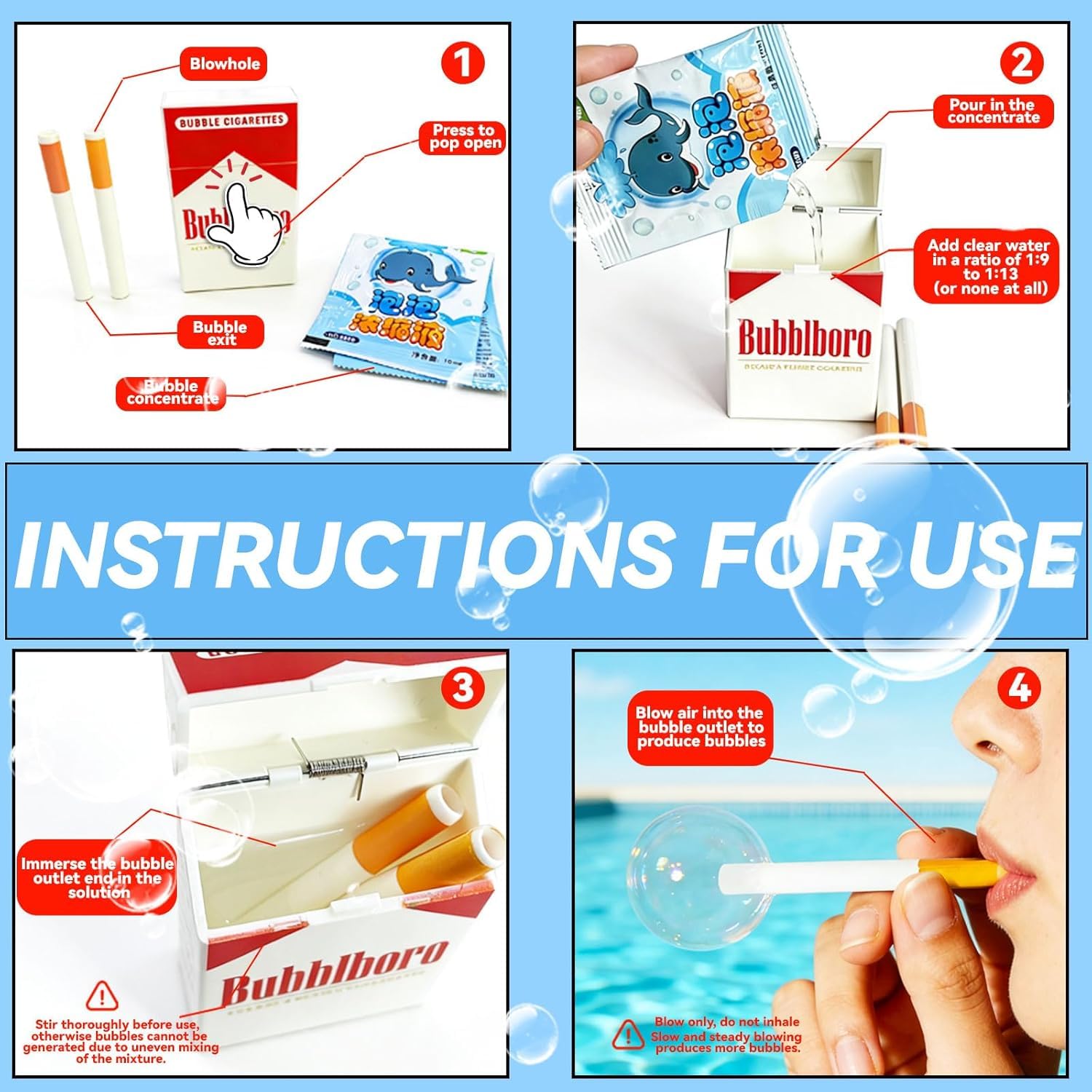 Bubble Cigarette Pack Realistic Fake Cigarette Bubble Blower | Mini Cigarette Bubbles Maker for Stress Relief, Novelty Fidget Toy, Funny Party Favor, Prank Gift & Desk Toy for Adults — Amazon image 2