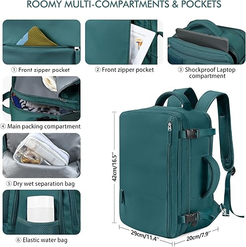 Miniatura 7 de Beraliy Mochila de viaje para mujer como artículo personal, bolsa de viaje aprobada por vuelo, mochila de transporte, mochila para laptop de 17.3