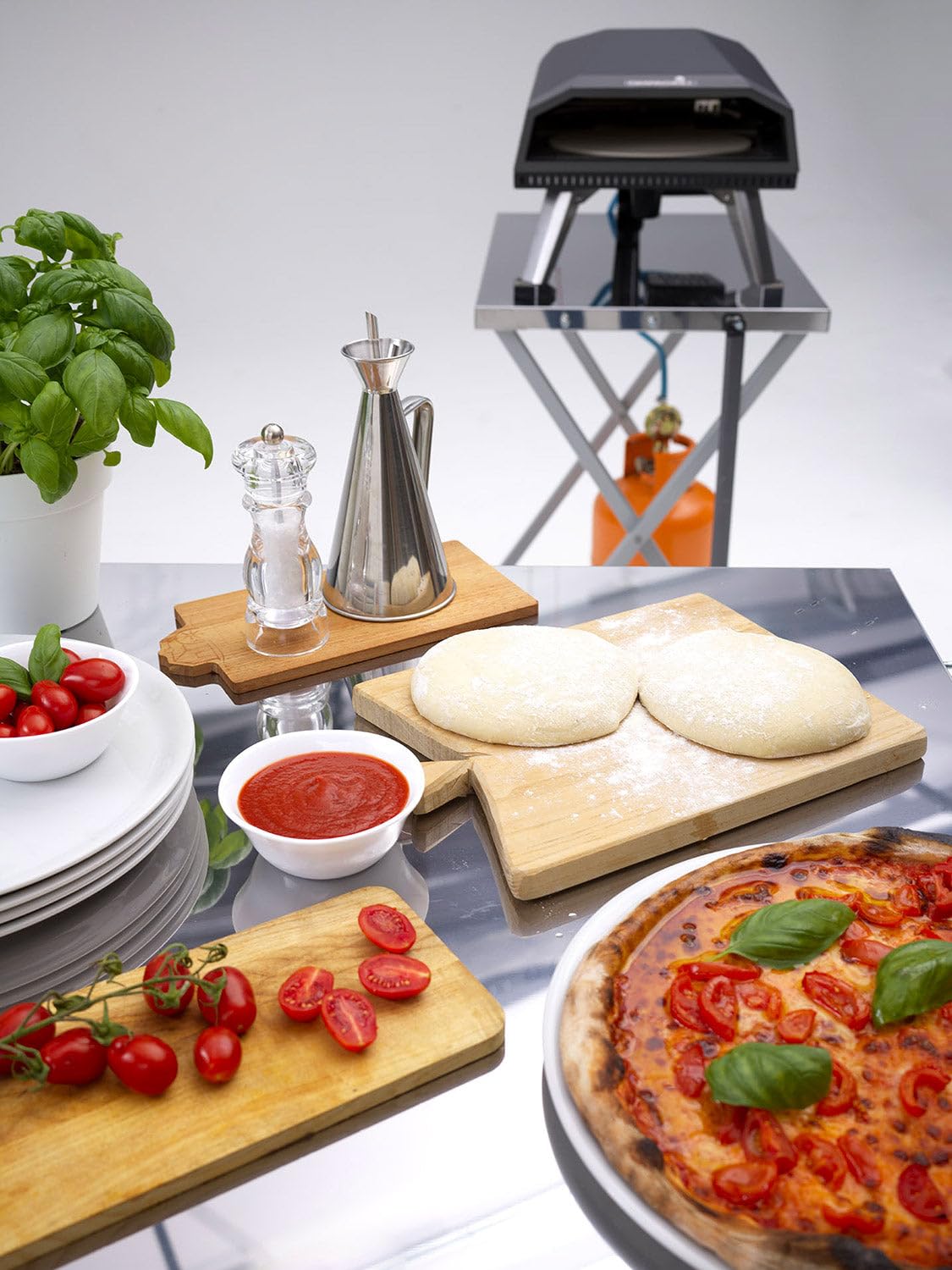 310 - Forno pizza gas GPL da giardino, 4400 Watt, colore Nero