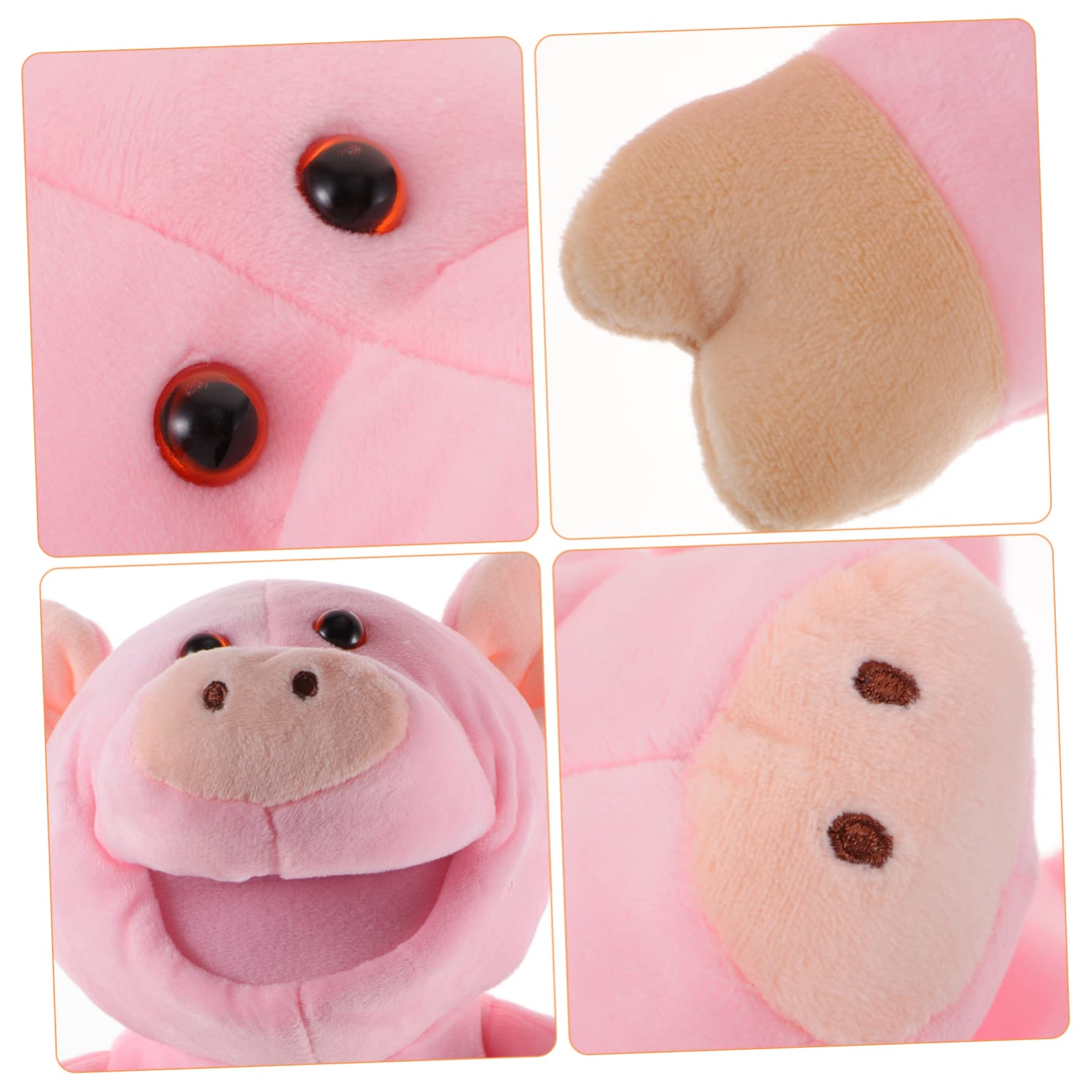 Marioneta de Mano de Cerdo de Peluche Rosa Juguete Educativo Felpa y Algodón PP Lavable para Niños Juegos de rol y Cuentos Antes de Dormir