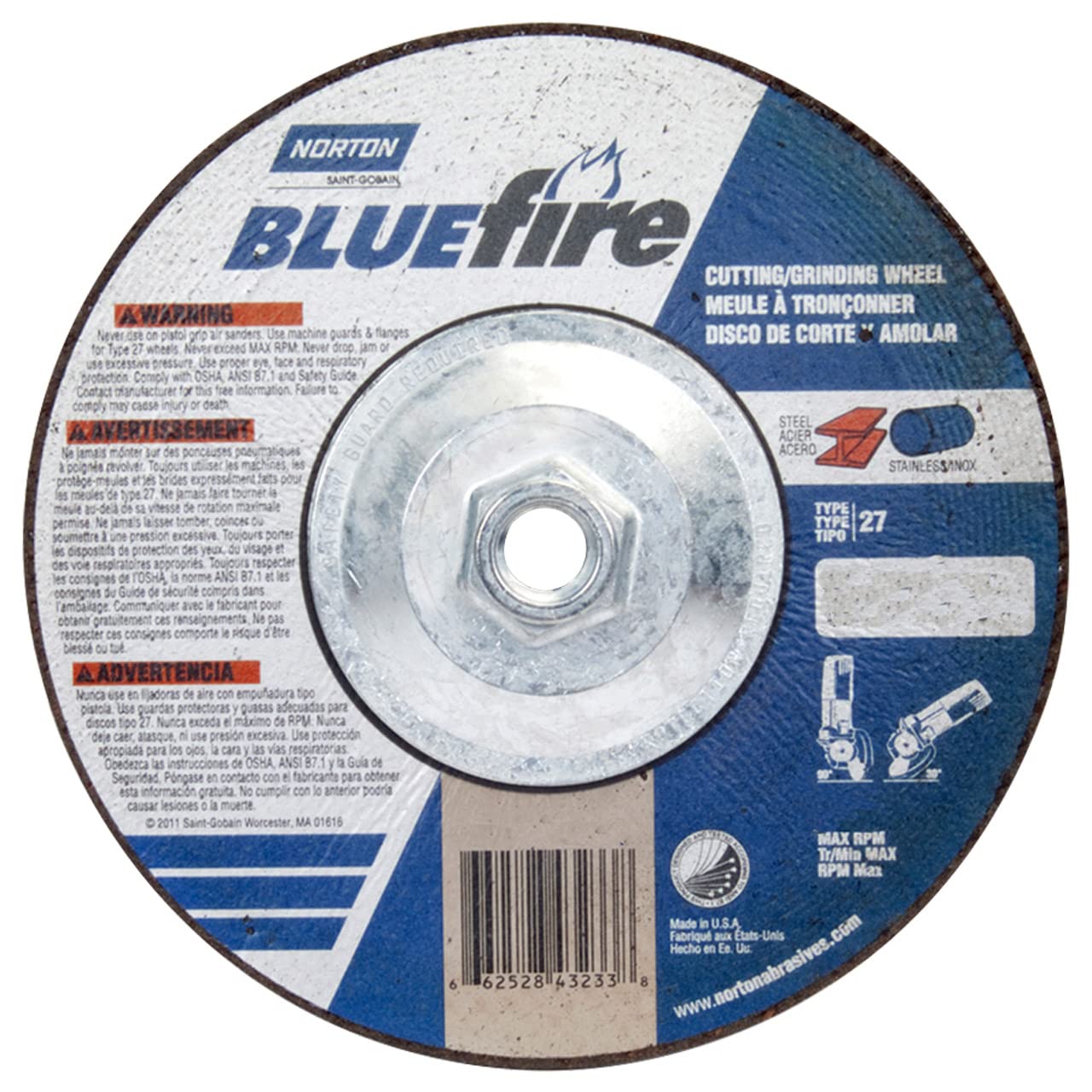 Amazon.com: Norton 66252843233 7x1/8x5/8-11 in. BlueFire ZA