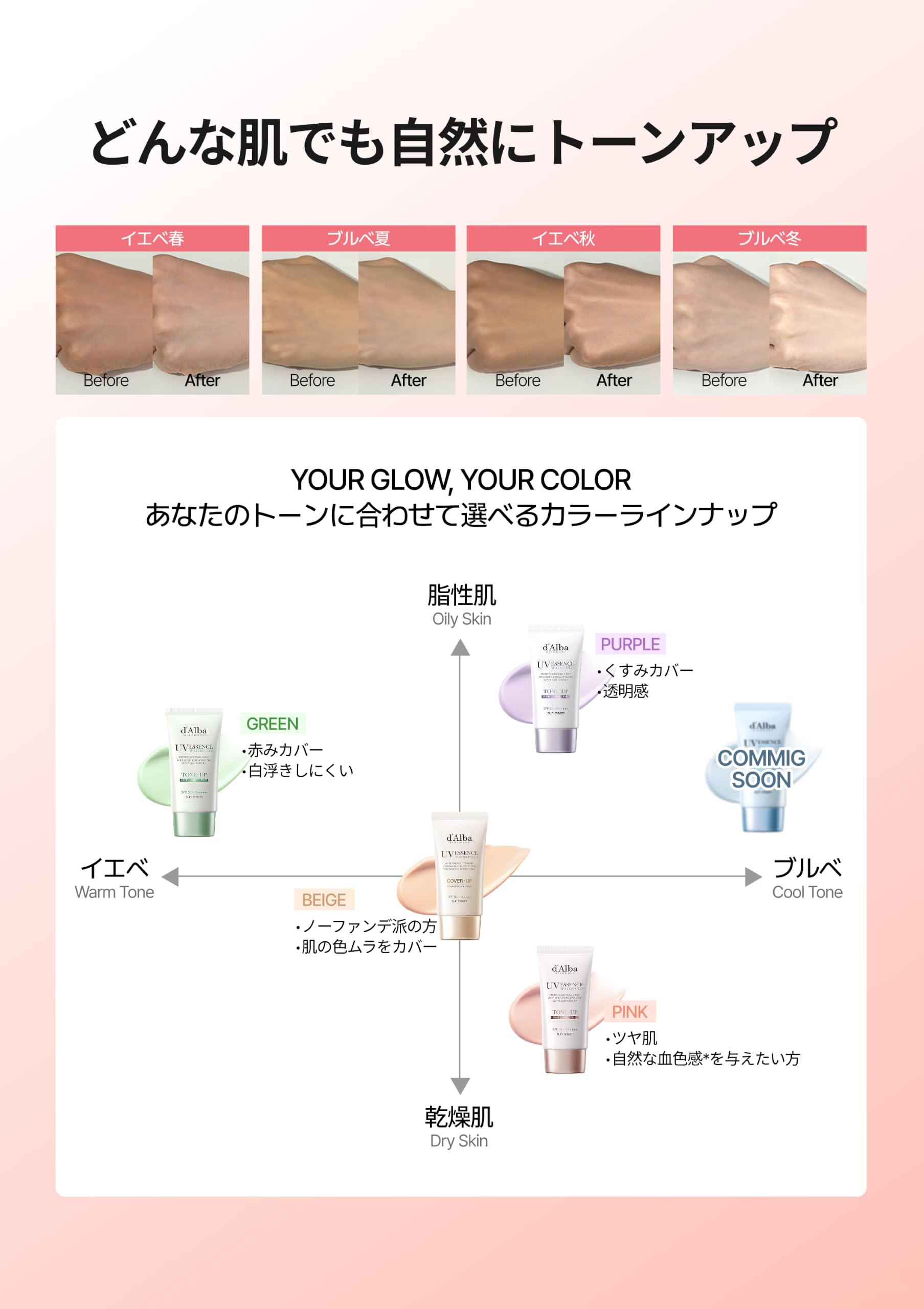 d'Alba Official Pink Tone Up Sun Cream 1.7 fl oz (50 ml) Waterfull Tone-Up Sun Cream Pink 1.7 fl oz (50 ml) Product Image 6