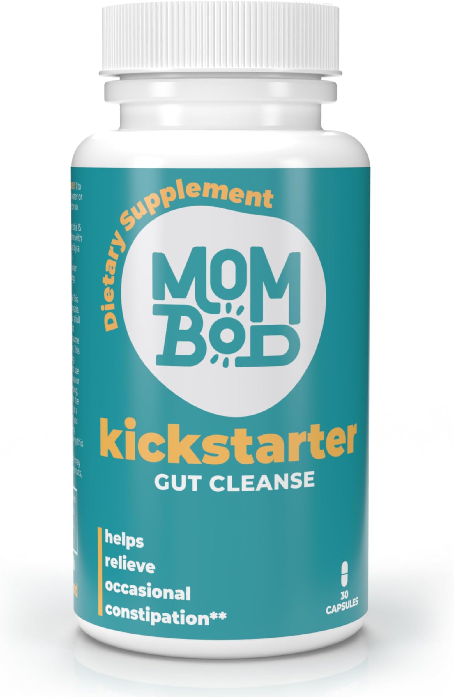 MomBod kickstarter Gut Cleanse for Women - All-Natural Constipation Relief, Gentle Detox with Senna, Cascara, Aloe & Flax, Non-GMO, Made in USA, Clinically Tested, Supports Digestive Health