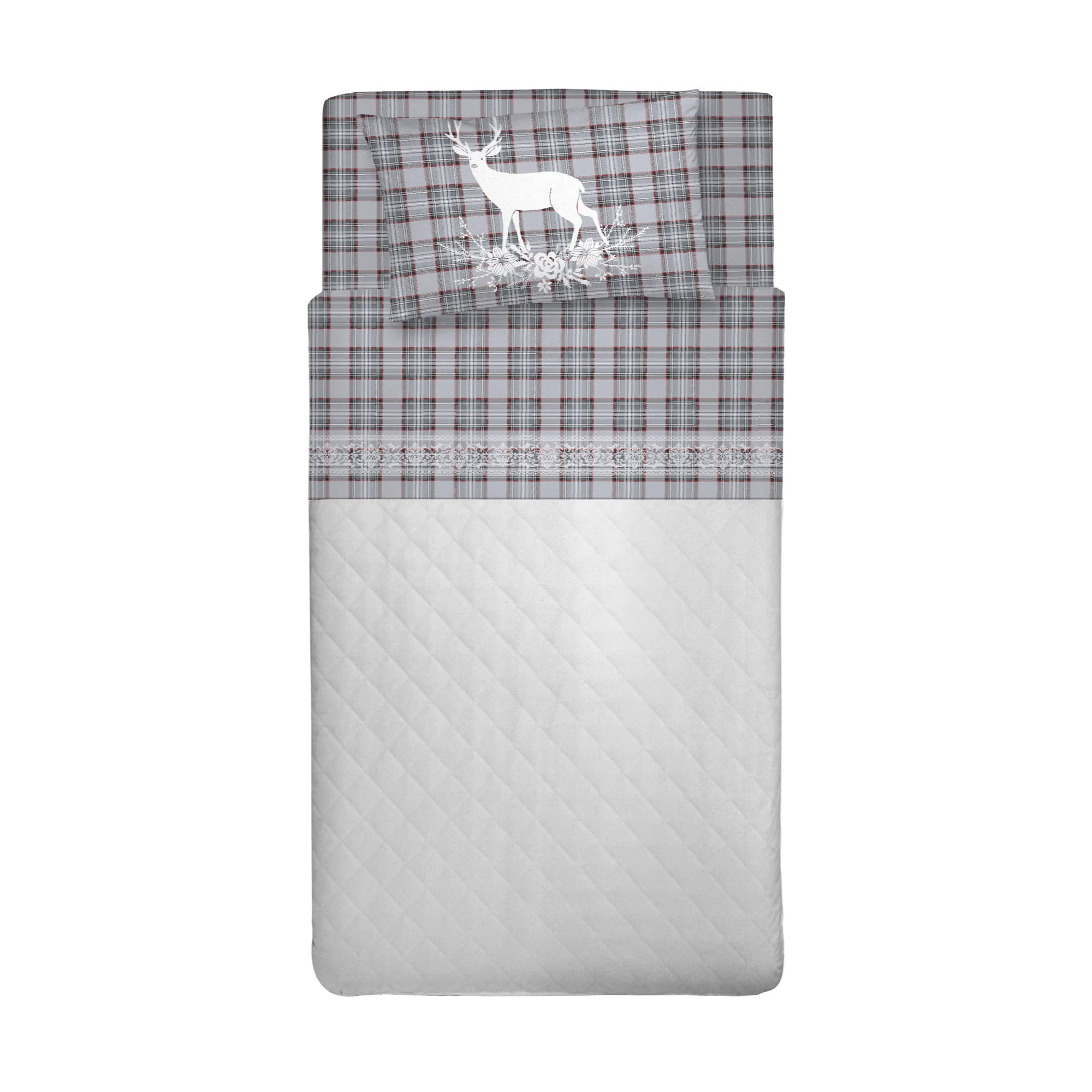 PENSIERI DELICATI Single Bed Sheet Set, 100% Cotton, 90 x 200 cm Single Bed Sheet Set, Includes Bottom Sheet