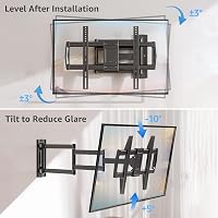 Suport TV de perete MOUNTUP cu braț lung de 38 inchi, pentru ecrane de 32-75 inchi, cu mișcare completă, înclinabil, pivotant, extensibil, VESA 600x400, max 95 kg 2