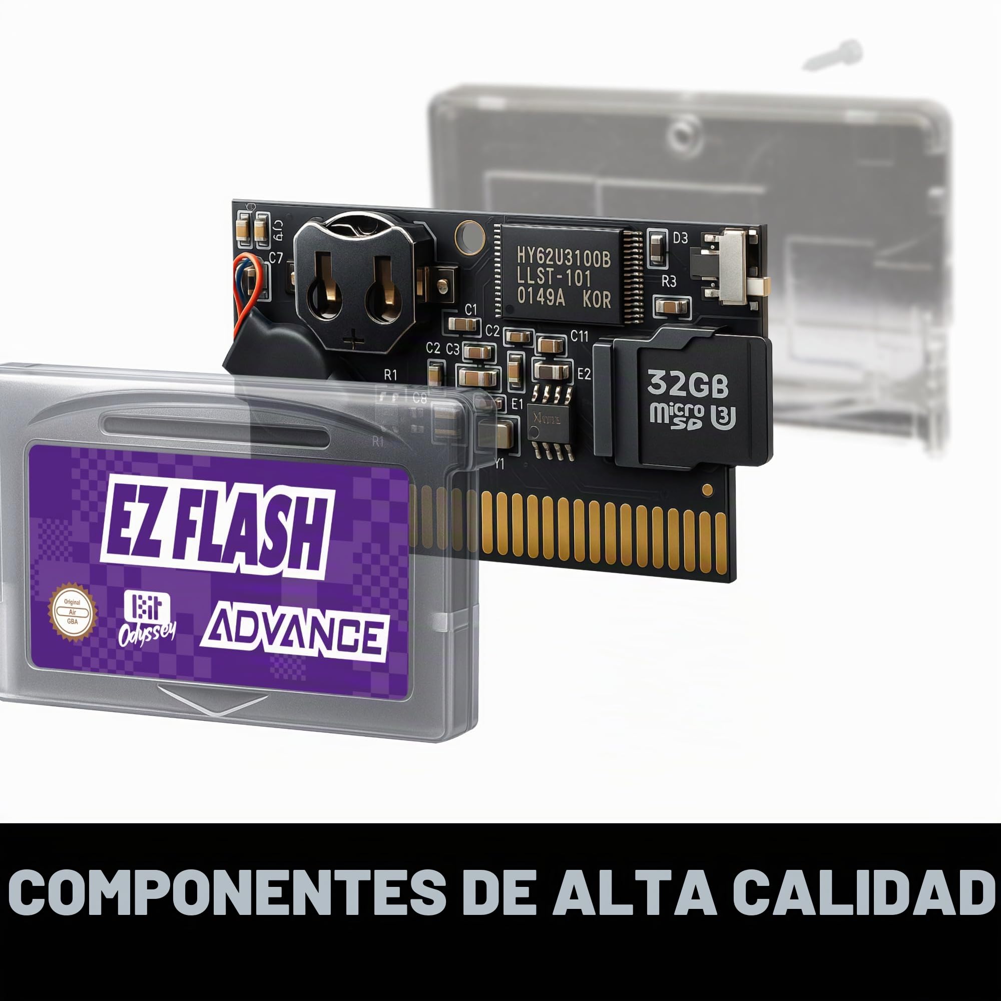 EZ Flash AIR Advance. Carrito flash con temática retro para GBA + tarjeta SD de 32 GB precargada con juegos | Embalaje de coleccionista