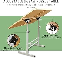 Vista 3 de Mesa de rompecabezas de 1500 piezas con cajones, mesas de rompecabezas ajustables en ángulo y altura para adultos, mesa de rompecabezas plegable