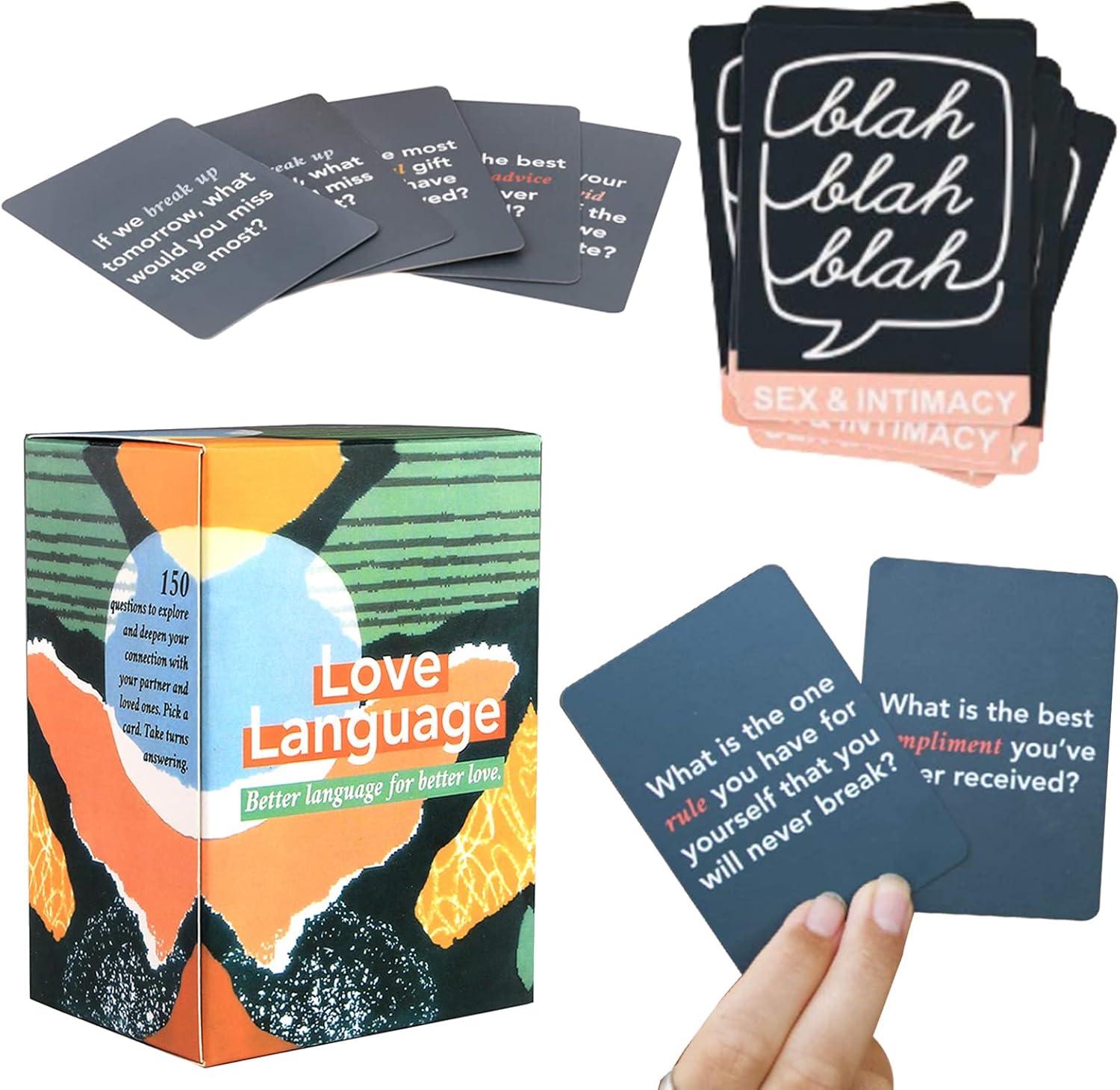 Nupaque 2 Pcs Love Language Card Game Love Language Card Game for