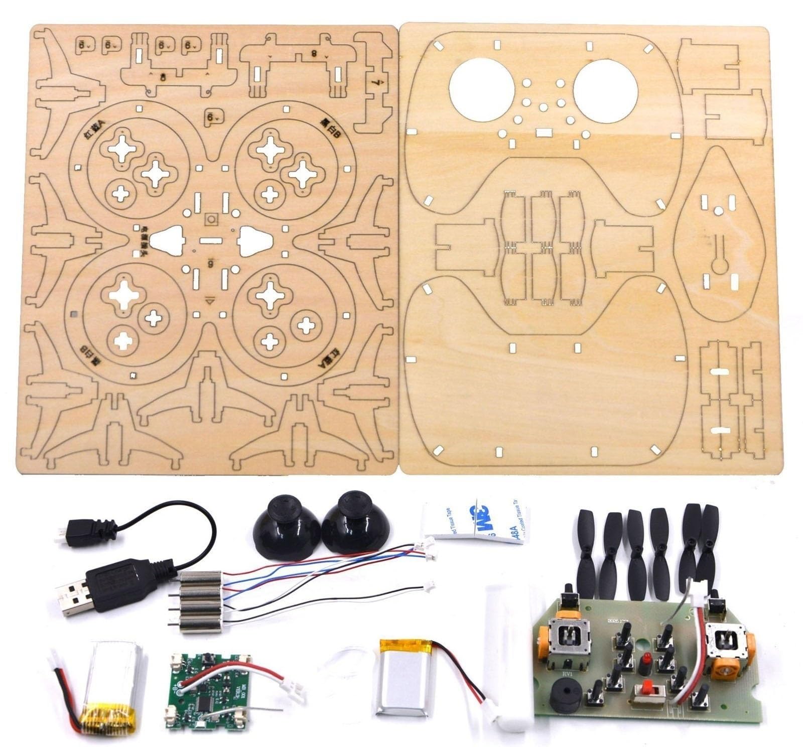 Blocchi Di Costruzione In Legno Fai-da-te Volanti Kit Modello Di Drone In Legno Fai-da-te Aereo Telecomandato Addestramento Assemblaggio In Quadcopter Rc Drones Kit