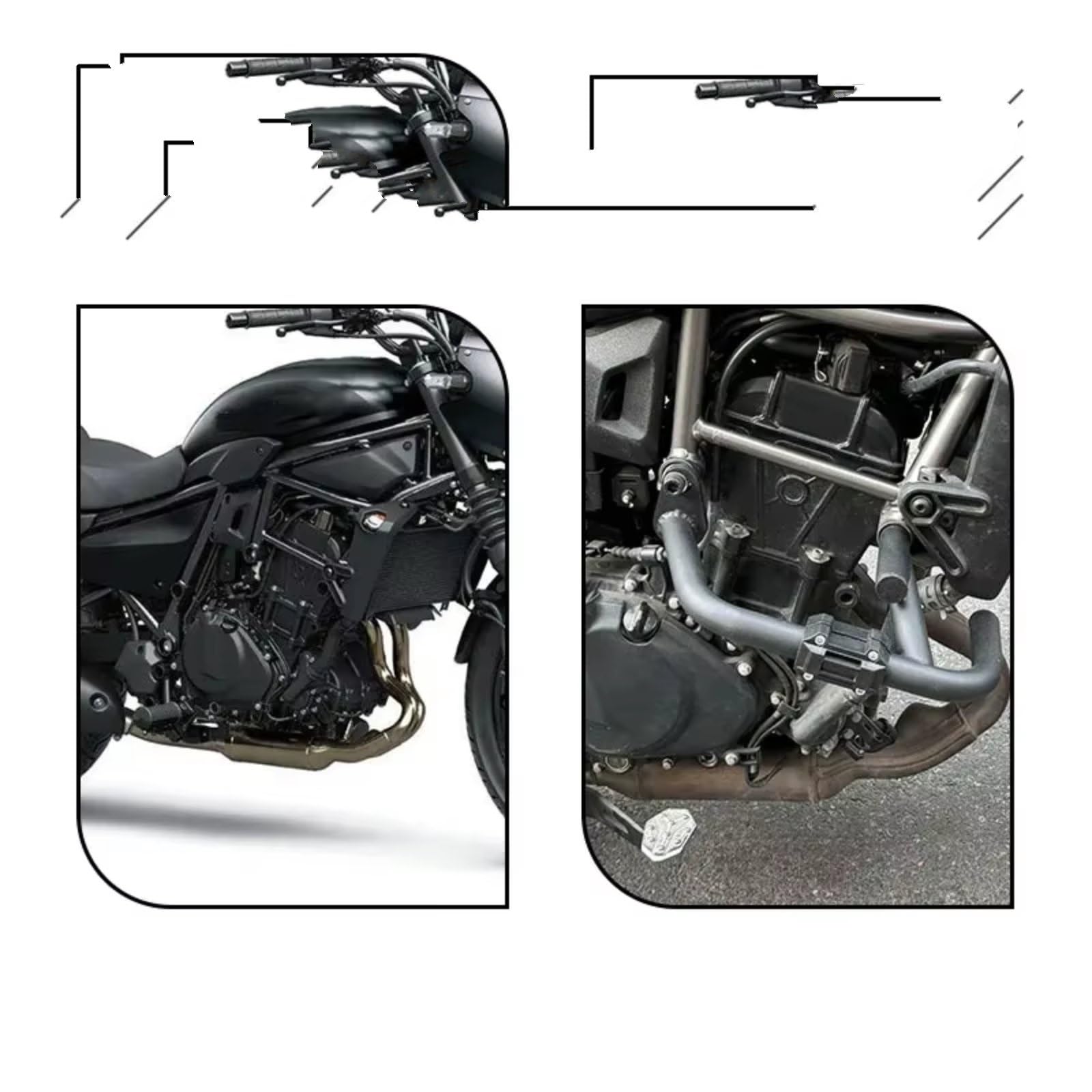 Compatibile Con Per Eliminator 500 Nero Paraurti Moto Autostrada Protezione Motore Crash Bar Accessori Protezione