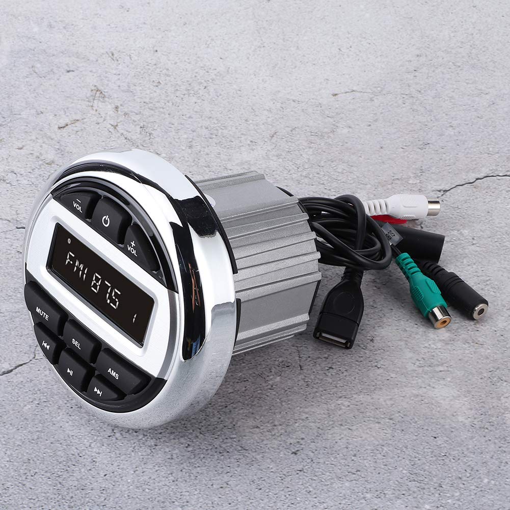 Odtwarzacz MP3, wodoodporny odtwarzacz MP3 Bluetooth, cyfrowe radio stereofoniczne FM AM Audio USB ładowanie do motocykla na jachcie morskim