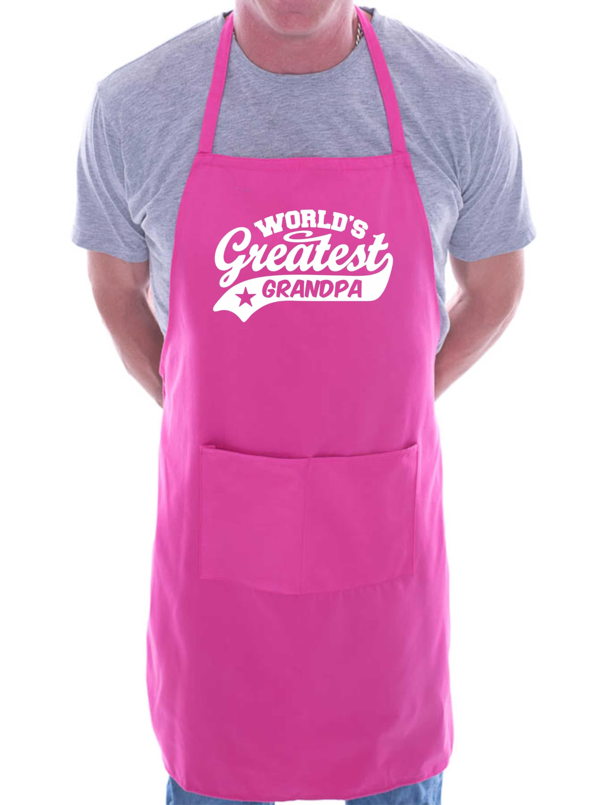 Print4U Apron Greatest Grandpa Gift For Him Birthday Father's Day Present Pink