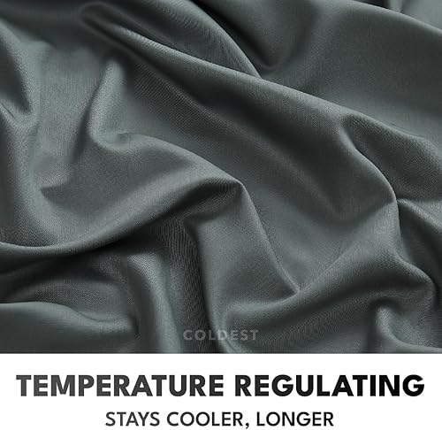 Miniatura 5 de Sábanas y fundas de almohada Coldest  100% bambú con bolsillos profundos de bambú, sábanas de lujo extra suaves y transpirables, resistentes a la