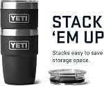 YETI Rambler 8 oz Insulated Coffee Mug with Lid - Stackable Double-Wall Vacuum Insulated Coffee Cup - DuraSip Ceramic Lining - Barista-Friendly Design - Stainless Steel - Dishwasher Safe, Black