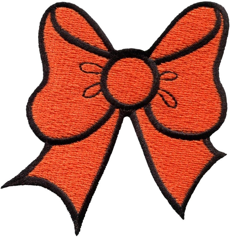 Orange Bow Knot Ribbon Boho Retro Sew Sewing Applique Ironon Patch New G21
