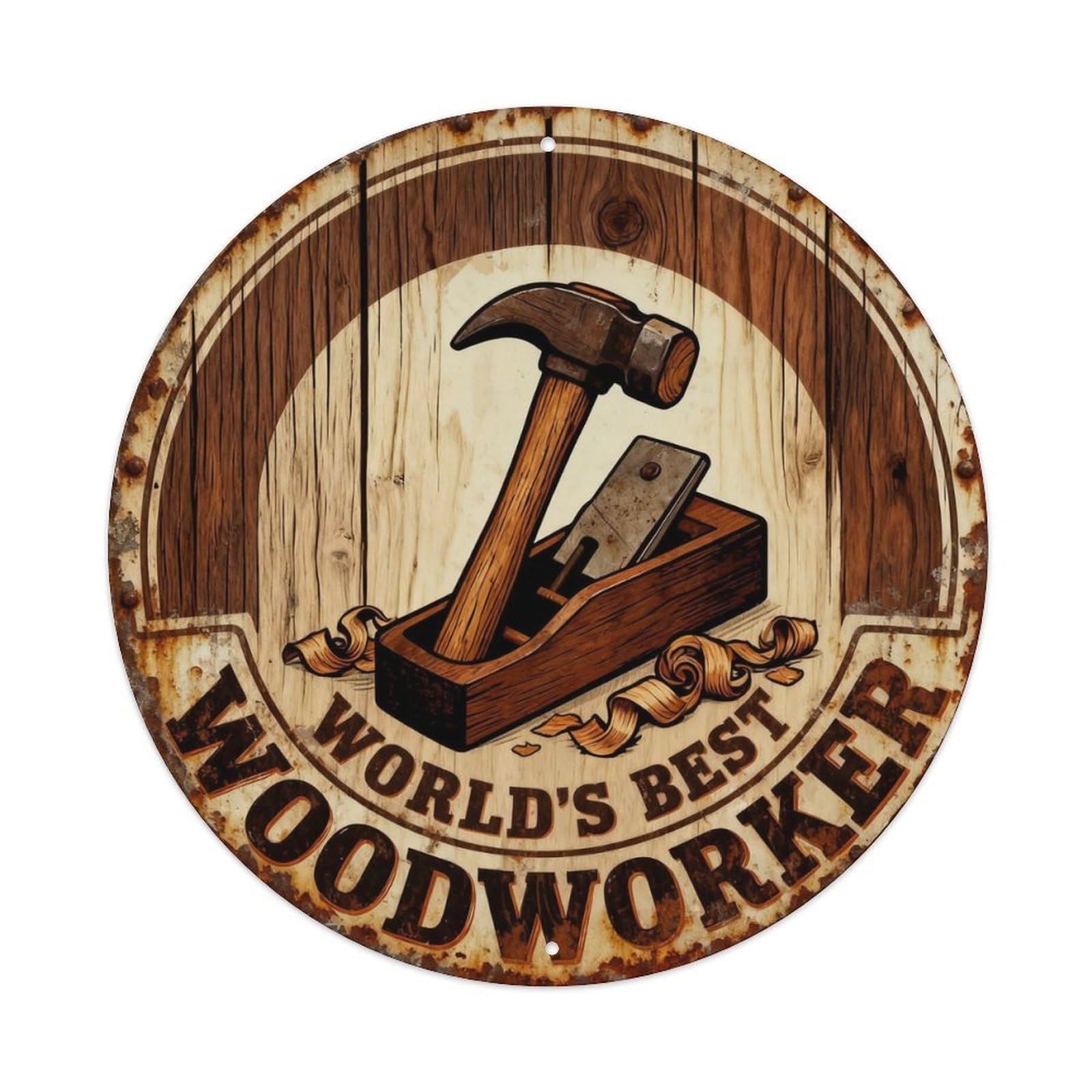 World's Best Woodworker Metal Tin Sign Plaque