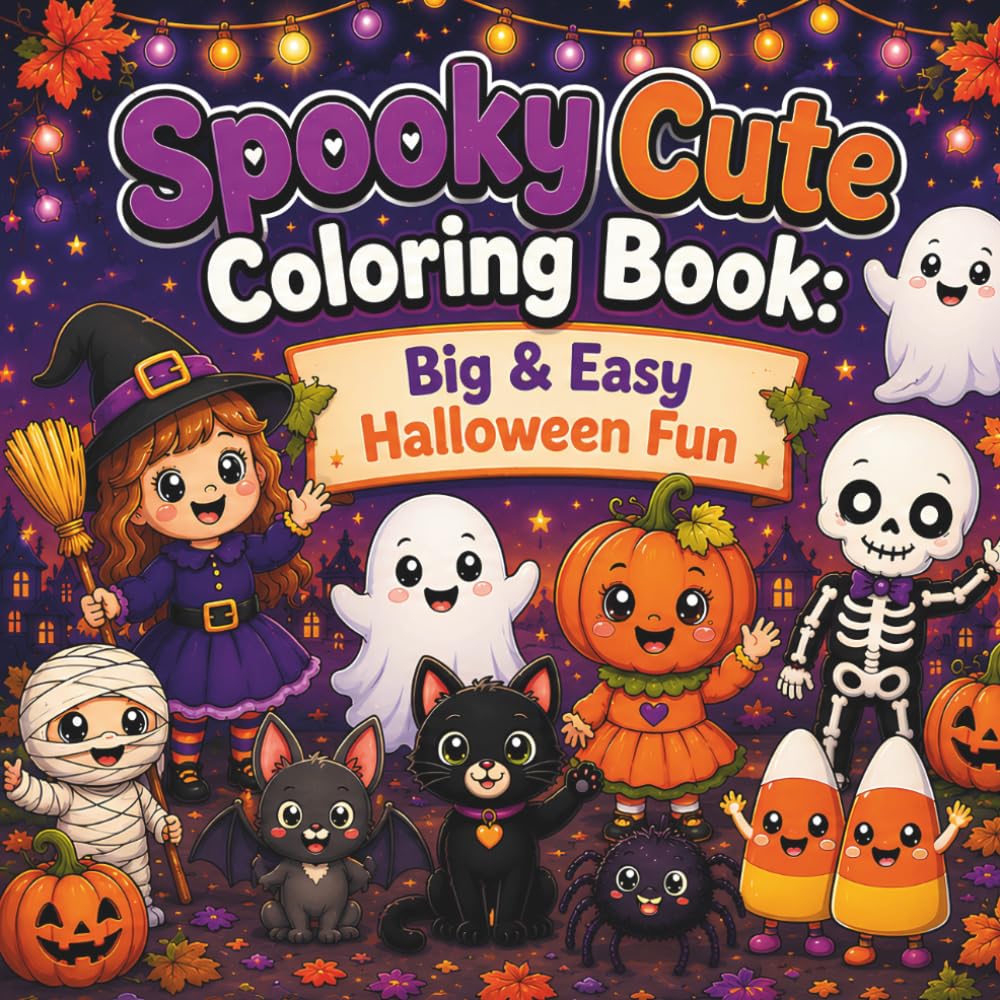 Spooky Cute Coloring Book: Big & Easy Halloween Fun