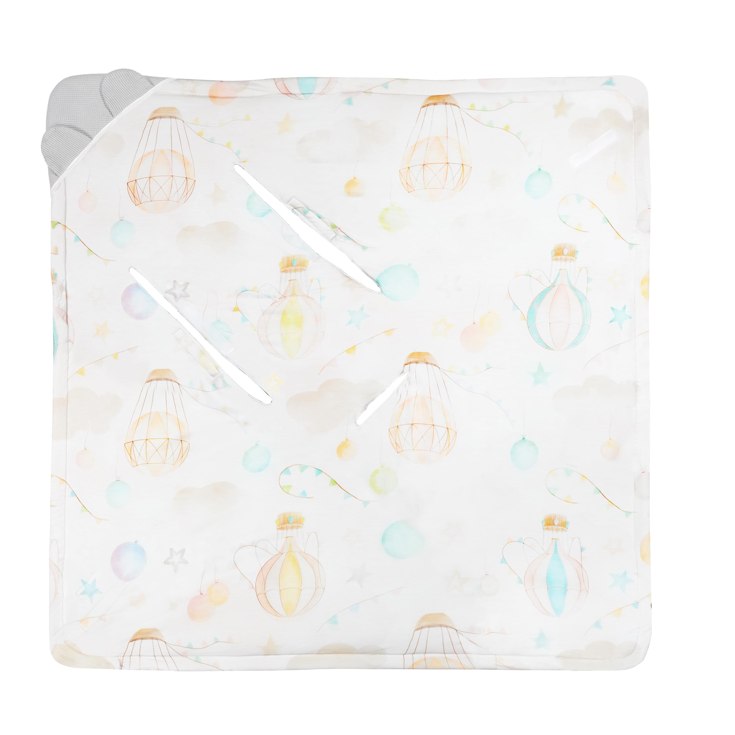 lionelo Travel Swaddle Blanket 90x90 cm for Babies Crafted for Car Seats Strollers & Carrycots - Image 3
