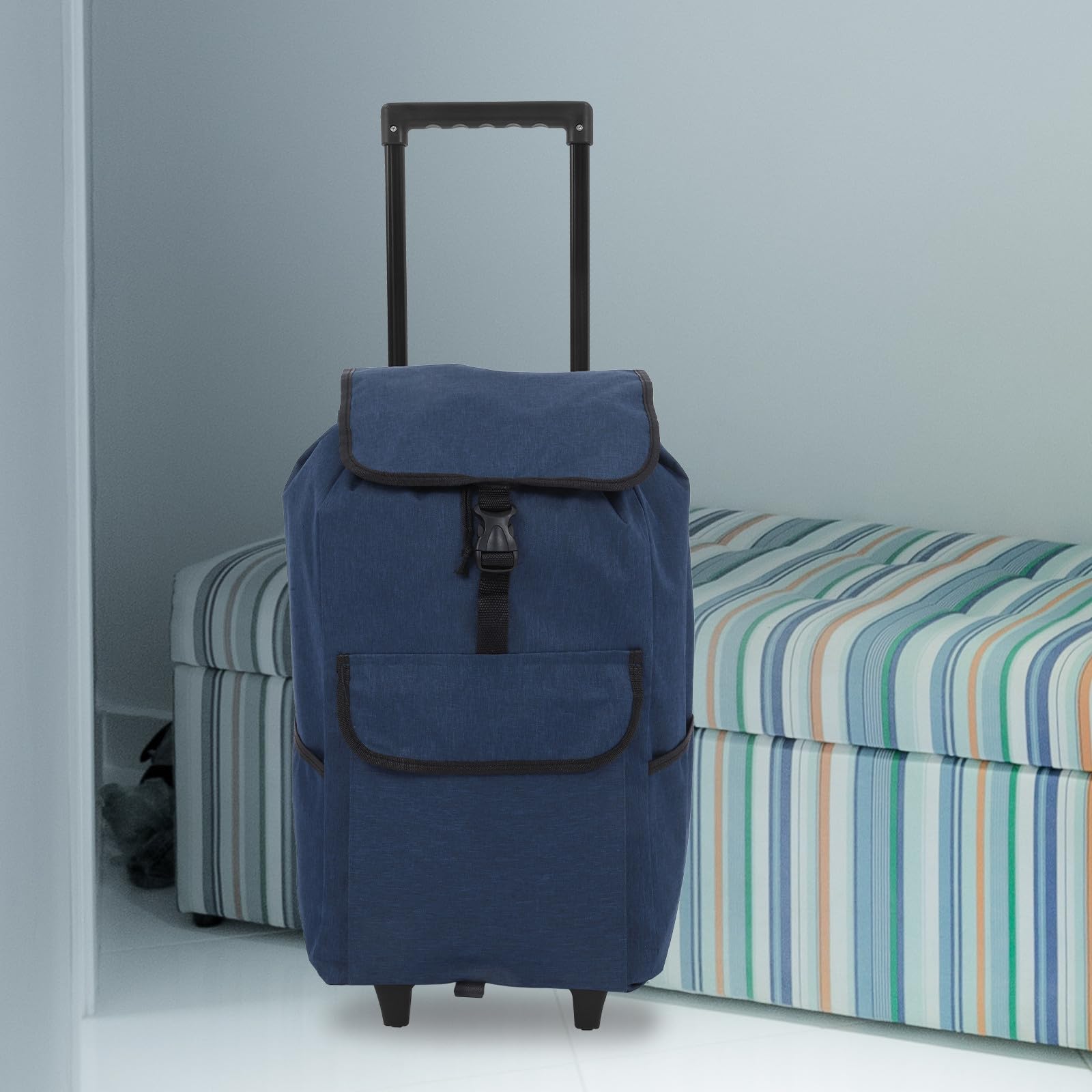Bolsa de Reemplazo y Diseño Plegable con Bolsillos Laterales Azul de Tela Oxford para Carrito de para Uso Cotidiano y