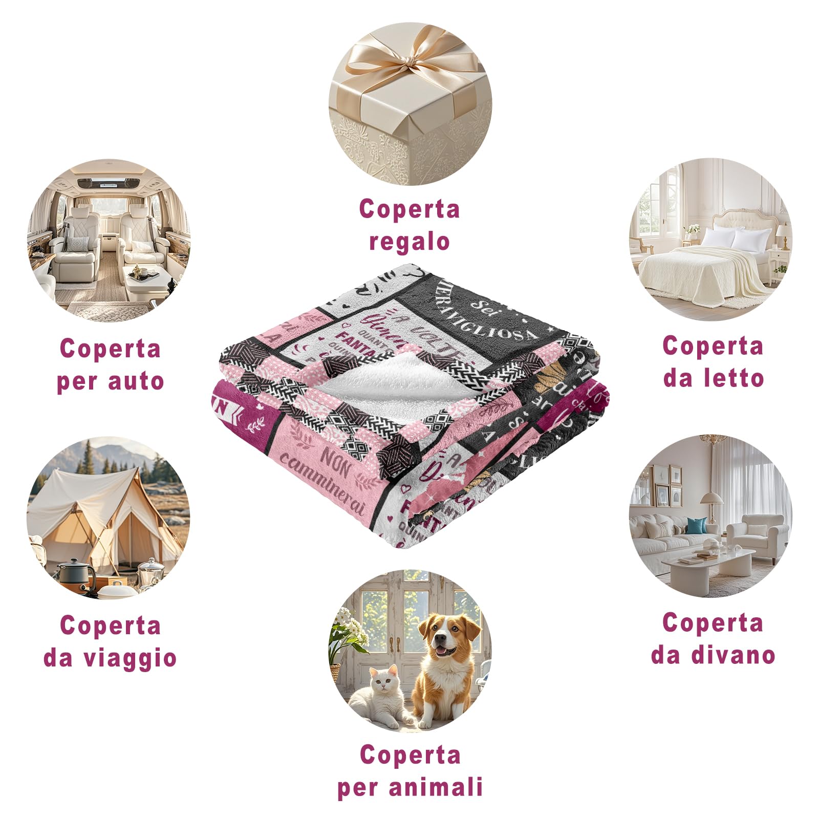 Regalo Migliore Amica - Coperta Abbraccio Flanella Morbida e Calda, Regalo Amica Compleanno, Regalo Amica Speciale Originale, Idea Regalo Donna, Sorella, Fidanzata, Moglie, Mamma, 150x130CM
