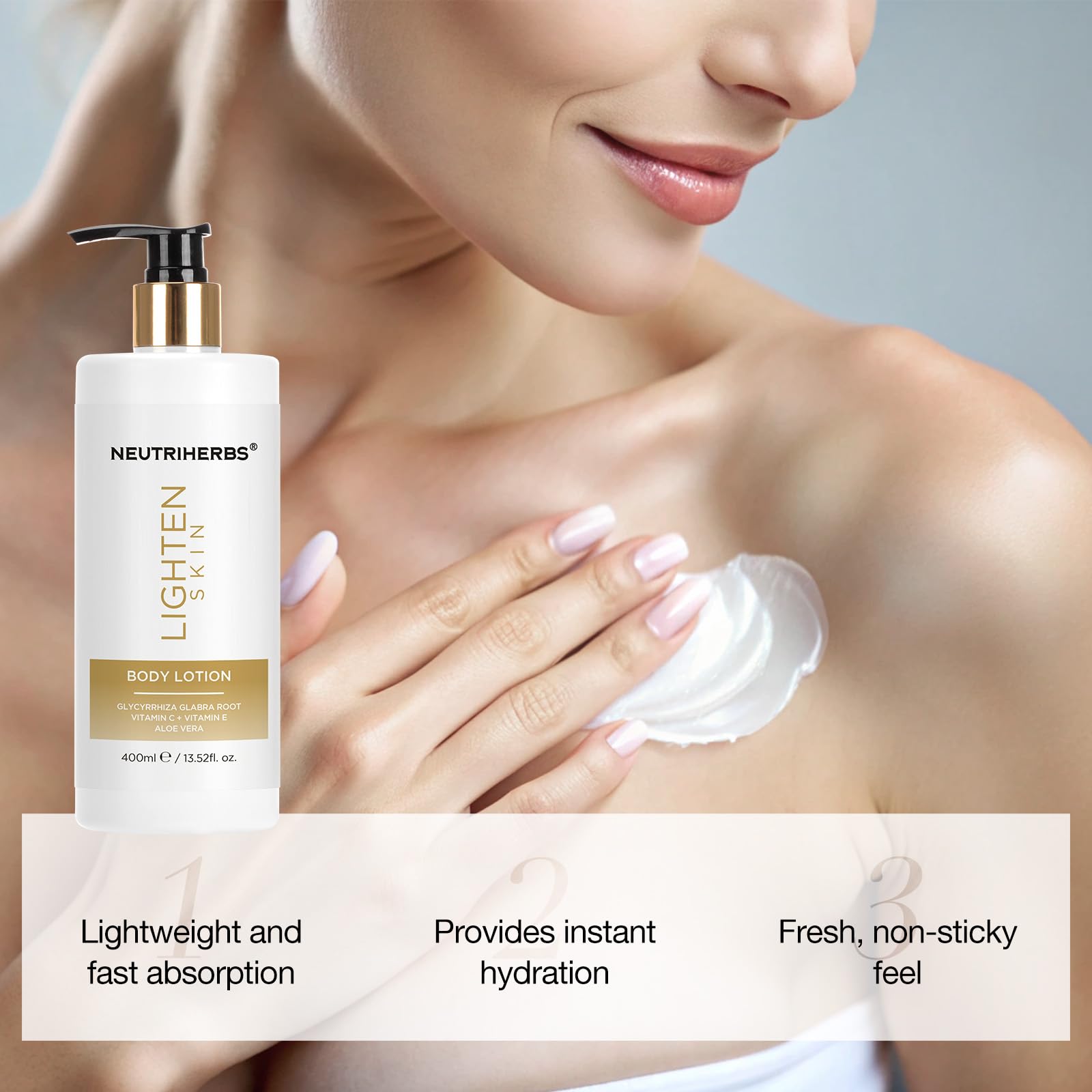 Neutriherbs Brightening Moisturiser BodyLotion, Dry Skin Body Moisturising Lotion-Glow & Hydrate Body Cream - Image 4