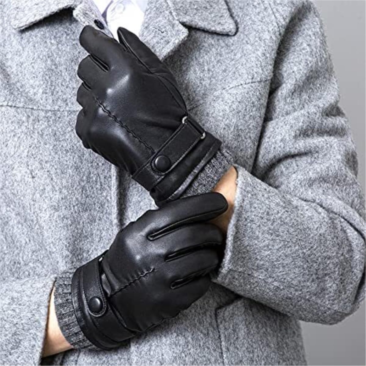 Guanti Invernali Guanti Touch Screen da Uomo Autunno E Inverno Caldi Guanti da Guida E da Ciclismo Guanti Caldi(XL)