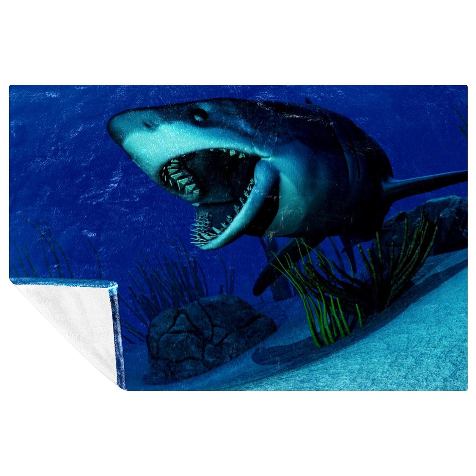 Couverture requin 3D chaude en flanelle haut de gamme 150x100cm