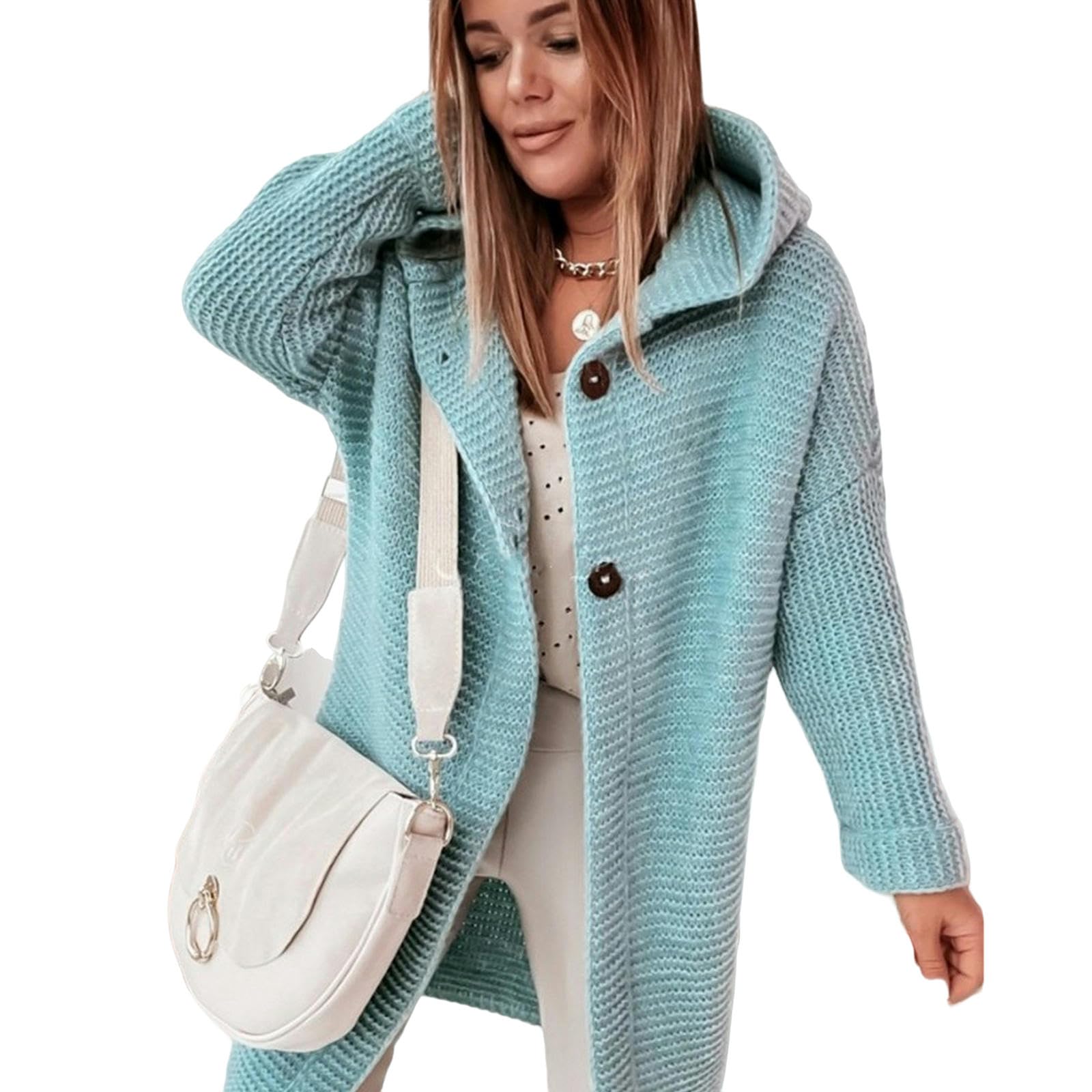 TEidea Rebeca Mujer Verano Cárdigan De Mujer para Invierno: Jersey Abierto De Punto Suelto con Mangas Largas - Jersey para Otoño/Invierno