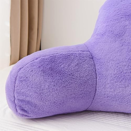 Miniatura 5 de A Nice Night - Almohada de lectura de pelo sintético en forma de cuña para cama, grande, para adultos y niños, con brazos, respaldo para estar