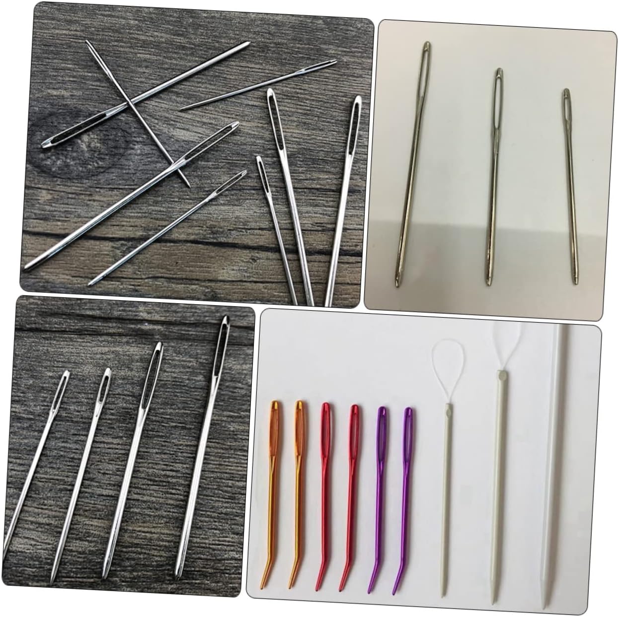 LIFKOME Hand Sewing Needles Pack 18pcs Large Eye Yarn Needles Threader Sewing Thread for Upholstery DIY Knitting Portable for Girls Random
