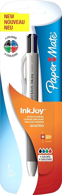 Paper Mate Inkjoy Quatro Retractable Ball Pen Medium Tip - Assorted Standard Colours