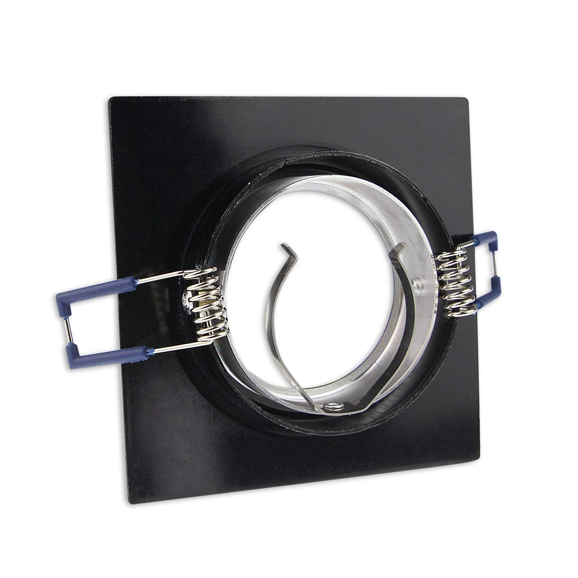 6x LED Einbaustrahler Set eckig - schwarz 5 Watt neutralweiß Dimmbar 230V flach (30 Tiefe) - Leuchte schwenkbar 68 - Einbau-Spot Decken-Strahler