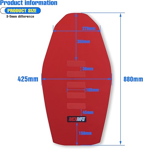 Miniatura 4 de Funda blanda universal para asiento de motocicleta para todas las motos de tierra, motocross, MX, cross, enduro (rojo)