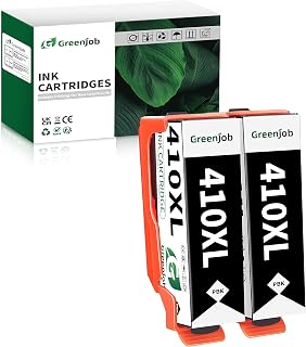 Greenjob 410XL Ink Cartridges Remanufactured Replacement for Epson 410XL Black Ink Cartridges 410 XL T410 T410XL for Expression XP-530 XP-630 XP-635 XP-640 XP-830 XP-7100 Printer (2 Black)