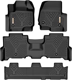 YITAMOTOR Custom Fit 3 Row Floor Mats Compatible for 2018-2023 Ford Expedition/Expedition Max with 2nd Row Bench Seat, Front 1st & 2nd 3rd Seat Black Floor Liner Set
