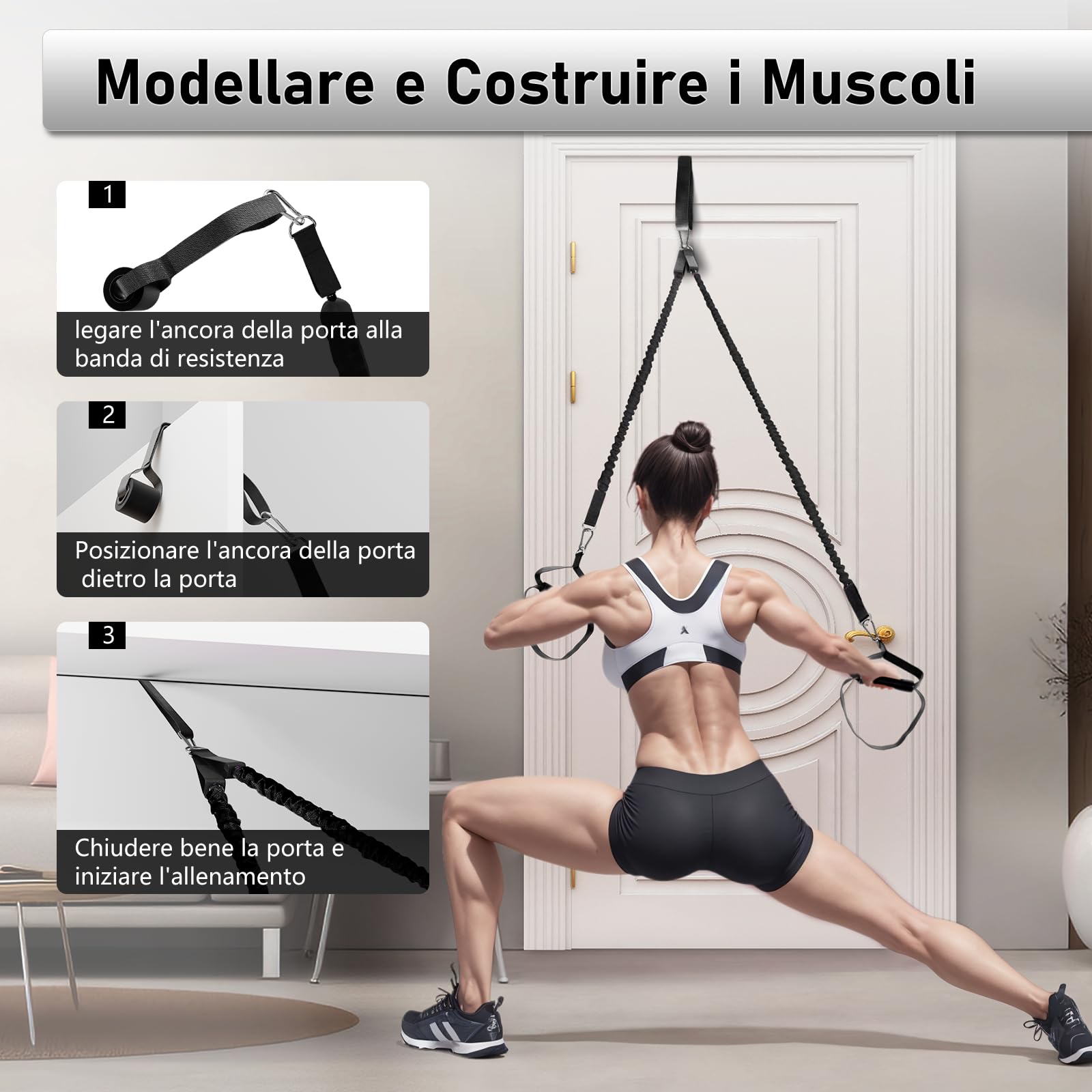 Barra Pilates, COSDIG Kit Barra per Pilates con Ab Rullo, Barra di Elastici Fitness con 6 Elastico Fitness(20/30/40 Lbs), Pilates Bar per Allenamenti Fitness, Yoga e Fisioterapia